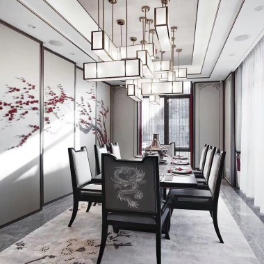 上海复地御西郊220平米三居室中式风格风格44万全包装修案例效果图4461.jpg