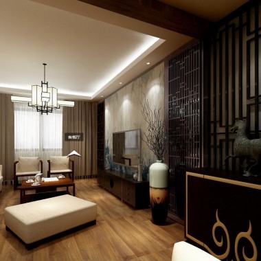 上海海上名邸106平米二居室现代风格18万全包装修案例效果图5979.jpg