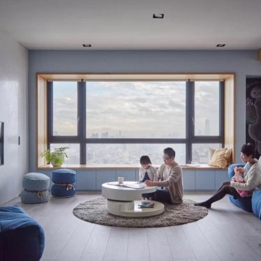 上海合景天悦99平米二居室现代风格7万半包装修案例效果图6264.jpg