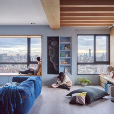 上海合景天悦99平米二居室现代风格7万半包装修案例效果图6258.jpg