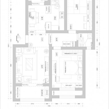 上海合生城邦城一街坊商铺60平米二居室现代风格4万半包装修案例效果图7117.jpg