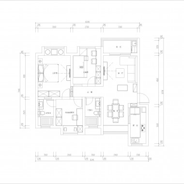 上海黄山二村405平米二居室现代风格12万全包装修案例效果图7202.jpg