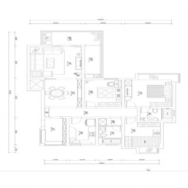 上海金地格林世界布鲁斯郡140平米三居室现代风格24万全包装修案例效果图4948.jpg
