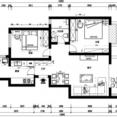 北京翠林漫步121平米三居室现代简约风格25万全包装修案例效果图769.jpg
