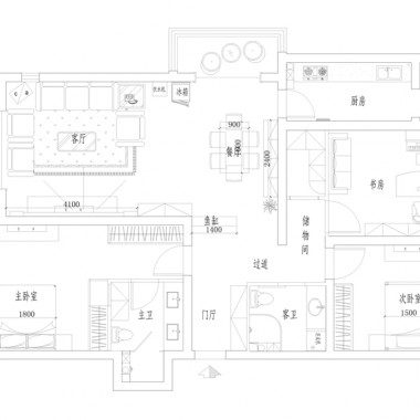 北京东方太阳城二期170平米三居室美式风格风格21万全包装修案例效果图3753.jpg