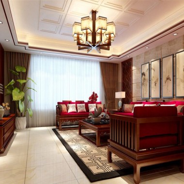 北京东湖湾180平米三居室中式风格风格15万全包装修案例效果图347.jpg