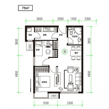 北京富力惠兰美居75平米一居室现代简约风格8.5万全包装修案例效果图2740.jpg
