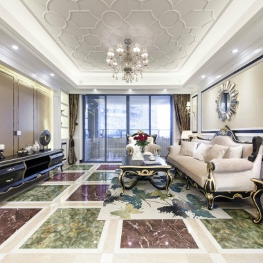 上海凯利海华府146平米三居室欧式风格10.4万半包装修案例效果图6813.jpg