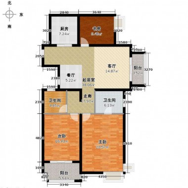上海龙湖紫悦湾125平米三居室日韩风格风格60.2万全包装修案例效果图6064.jpg