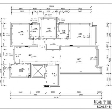 上海卢湾都市花园126平米三居室现代简约风格26万全包装修案例效果图7941.jpg