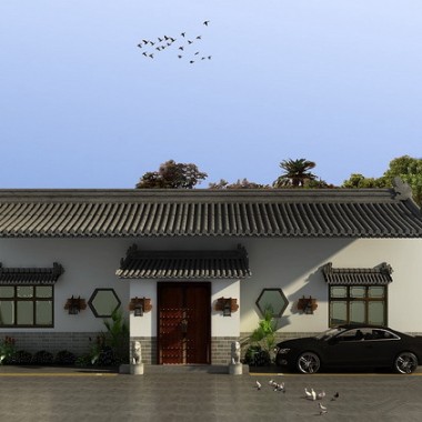 北京黄村自建三合院200平米四居室中式风格风格20万半包装修案例效果图1593.jpg