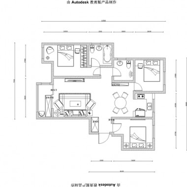 北京汇福悦榕湾106平米三居室现代简约风格8.3万全包装修案例效果图3600.jpg