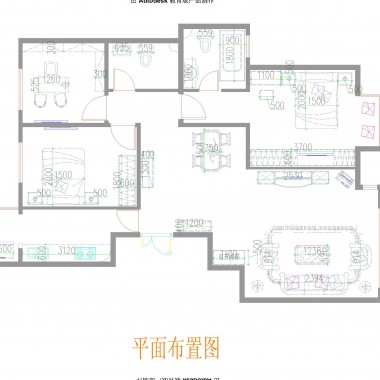 上海绿洲城市花园124平米三居室中式风格风格12万全包装修案例效果图8496.jpg