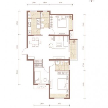 北京嘉都117平米三居室现代简约风格13.2万全包装修案例效果图2271.jpg
