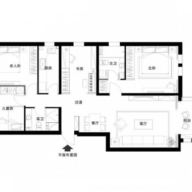 北京建邦华庭129平米三居室现代简约风格11.6万全包装修案例效果图727.jpg