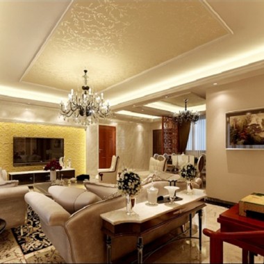 北京江南府200平米三居室简欧风格风格21万全包装修案例效果图1424.jpg