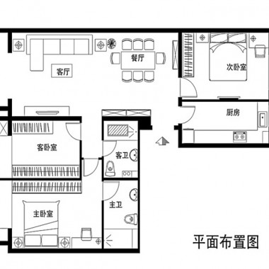 北京华业东方玫瑰130平米二居室现代简约风格7万全包装修案例效果图2022.jpg