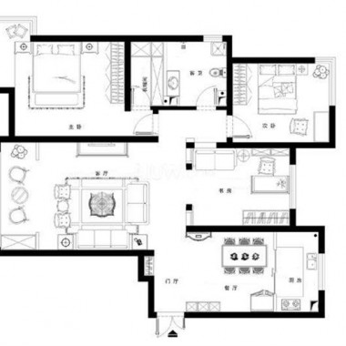 北京华远铭悦世家141.6平米三居室现代简约风格4.2万半包装修案例效果图3709.jpg