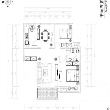 北京金科廊桥水岸92平米二居室简欧风格风格30万全包装修案例效果图699.jpg