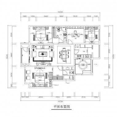 北京金科廊桥水岸156平米四居室混搭风格风格17.7万全包装修案例效果图1090.jpg