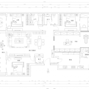 北京金融街金色漫香苑130平米三居室简欧风格风格15.3万全包装修案例效果图1098.png