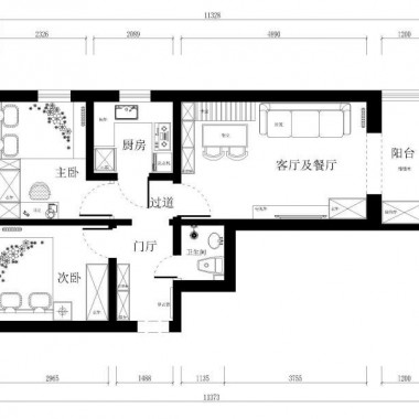 北京静安里60平米二居室简约风格6万清包装修案例效果图3236.jpg
