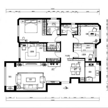 北京卡尔公寓小区260平米四居室中式风格风格39.1万全包装修案例效果图2127.jpg