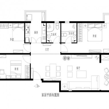 北京开利园小区107平米三居室现代简约风格6.8万全包装修案例效果图2697.jpg