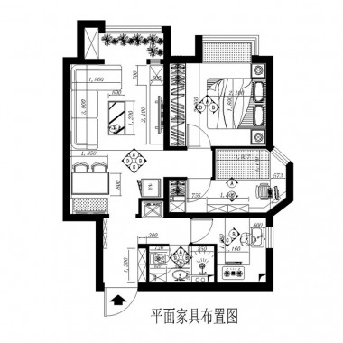 北京首开国风美仑80平米二居室田园风格风格7.2万全包装修案例效果图2012.jpg