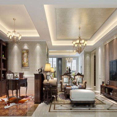 上海尼德兰官邸100平米二居室美式风格18万全包装修案例效果图4513.jpg