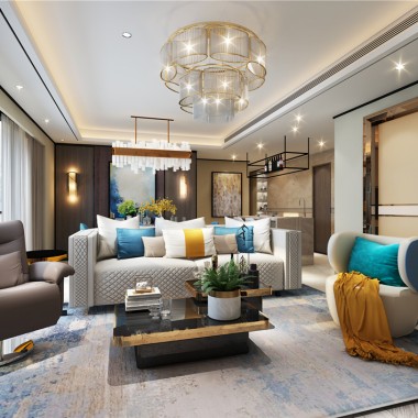 上海尚海湾豪庭二期122.8平米三居室现代简约风格24万全包装修案例效果图4581.jpg