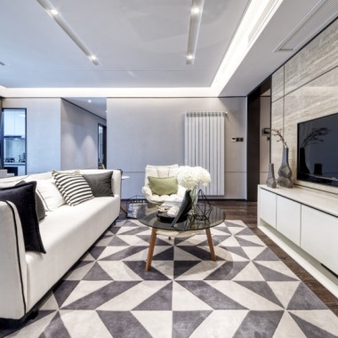 上海思美公寓115平米二居室现代风格8.2万半包装修案例效果图5633.jpg