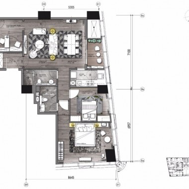 上海思美公寓115平米二居室现代风格8.2万半包装修案例效果图5656.jpg