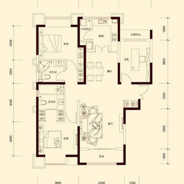 上海泰禾大城小院99平米三居室西式古典风格50.6万全包装修案例效果图7439.jpg