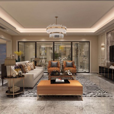 上海汤臣一品285平米三居室美式风格57万全包装修案例效果图4473.jpg