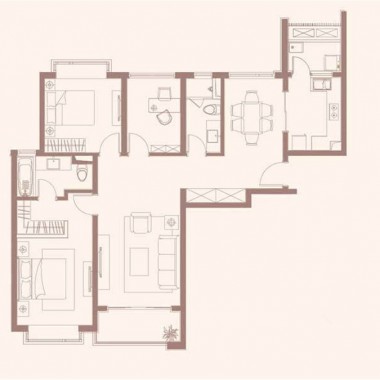 富林苑122平米三居室混搭风格风格14.6万全包装修案例效果图2496.jpg
