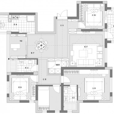 金玉苑138.5平米三居室北欧风格9.9万半包装修案例效果图2069.jpg