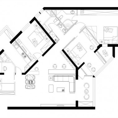 北京双裕西区174平米三居室现代简约风格18万全包装修案例效果图4848.jpg