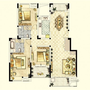 三林世博家园97平米三居室现代简约风格10.9万全包装修案例效果图2127.jpg