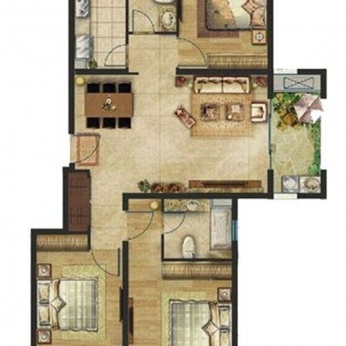 森兰名轩二期127平米三居室现代简约风格15万全包装修案例效果图2512.jpg