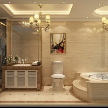 上海保利天鹅语别墅288平米四居室欧美风情风格80万全包装修案例效果图21095.jpg
