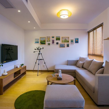 上海保利蔚蓝林语96平米二居室现代简约风格11万全包装修案例效果图19517.jpg
