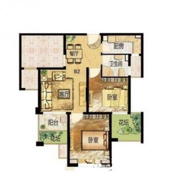上海保利叶上海86平米二居室现代简约风格8.8万全包装修案例效果图9709.jpg