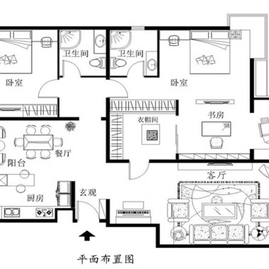 北京天恒乐活城150平米三居室现代简约风格12万全包装修案例效果图2188.jpg
