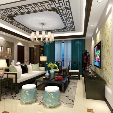 北京天恒乐墅204平米四居室中式风格风格55万全包装修案例效果图4868.jpg