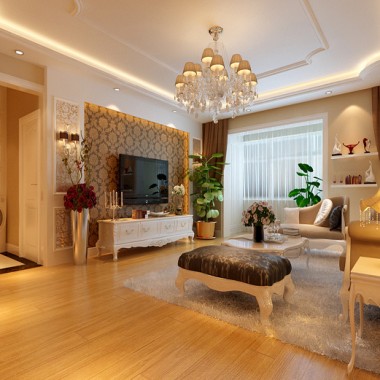 北京丽都壹号小区102平米二居室简欧风格风格12万全包装修案例效果图1777.jpg