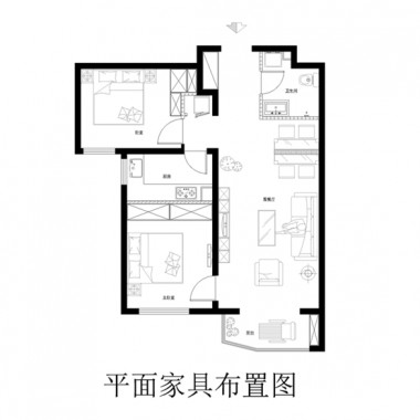 北京天洋城4代91平米二居室现代简约风格10万全包装修案例效果图2169.jpg