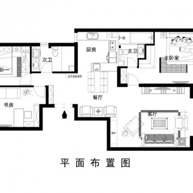 北京外交部青年路137平米三居室美式乡村风格11.5万全包装修案例效果图4967.jpg