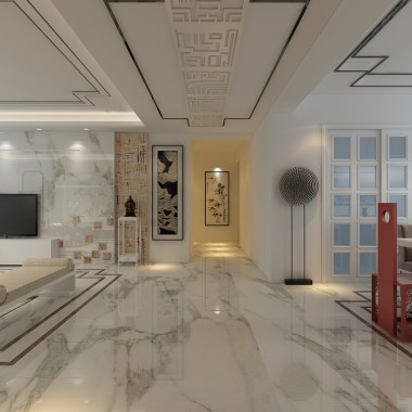 北京万科·翡翠四季128平米三居室中式风格风格13.2万全包装修案例效果图3011.jpg