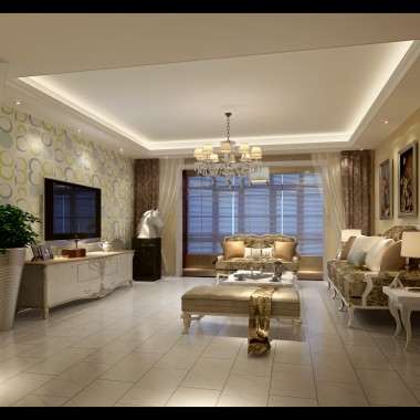北京五棵松26号院140平米二居室欧式风格40万全包装修案例效果图1237.jpg